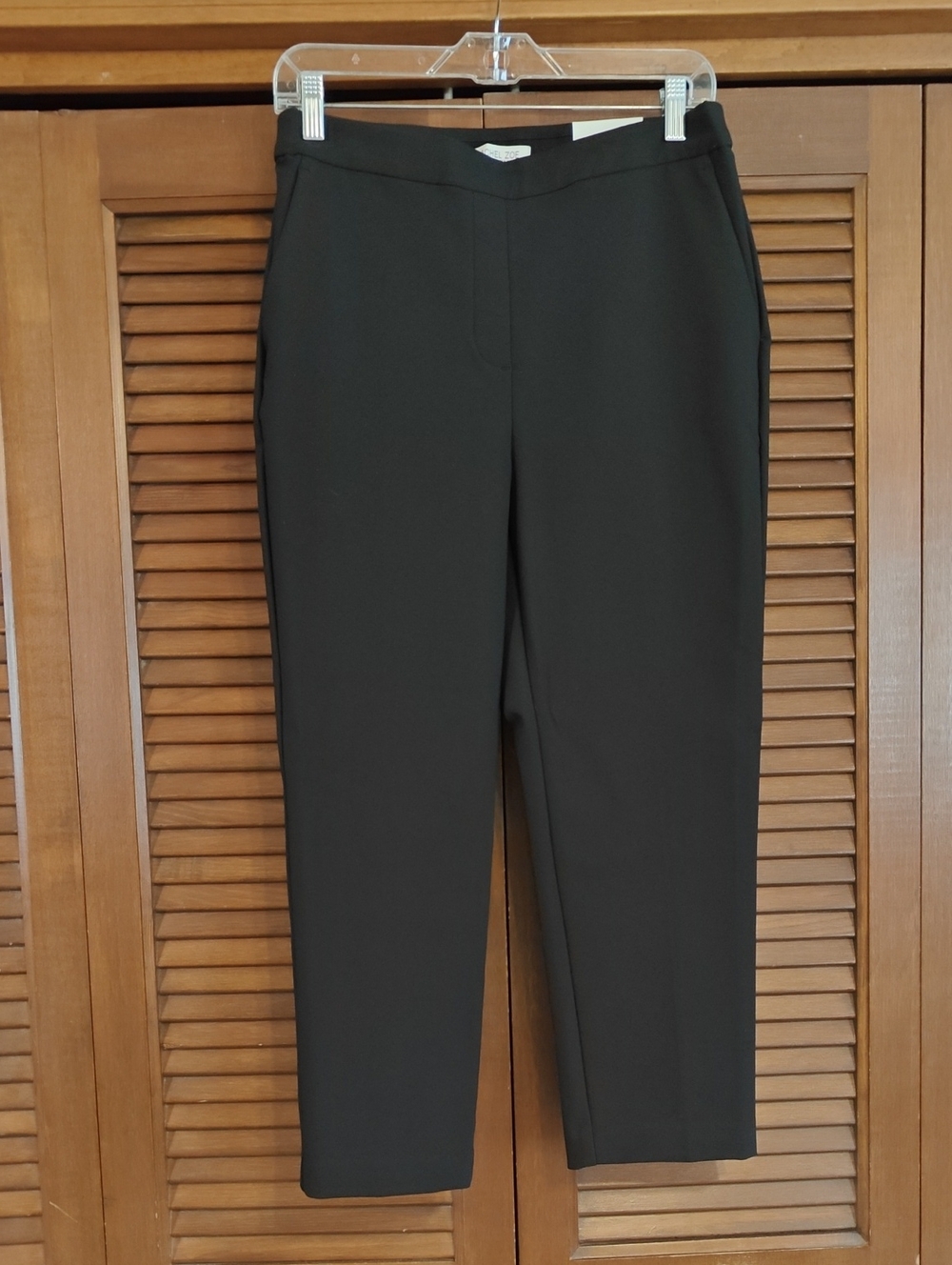 NWT Rachel Zoe Black Cropped Straight-Leg Pull On Pants